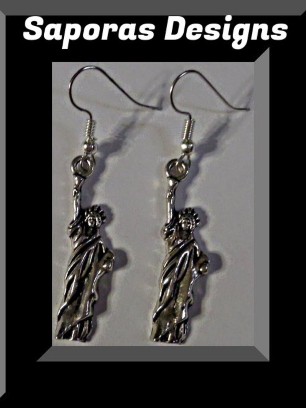 Tibetan Silver Statue Of Liberty Design Dangle Earrings